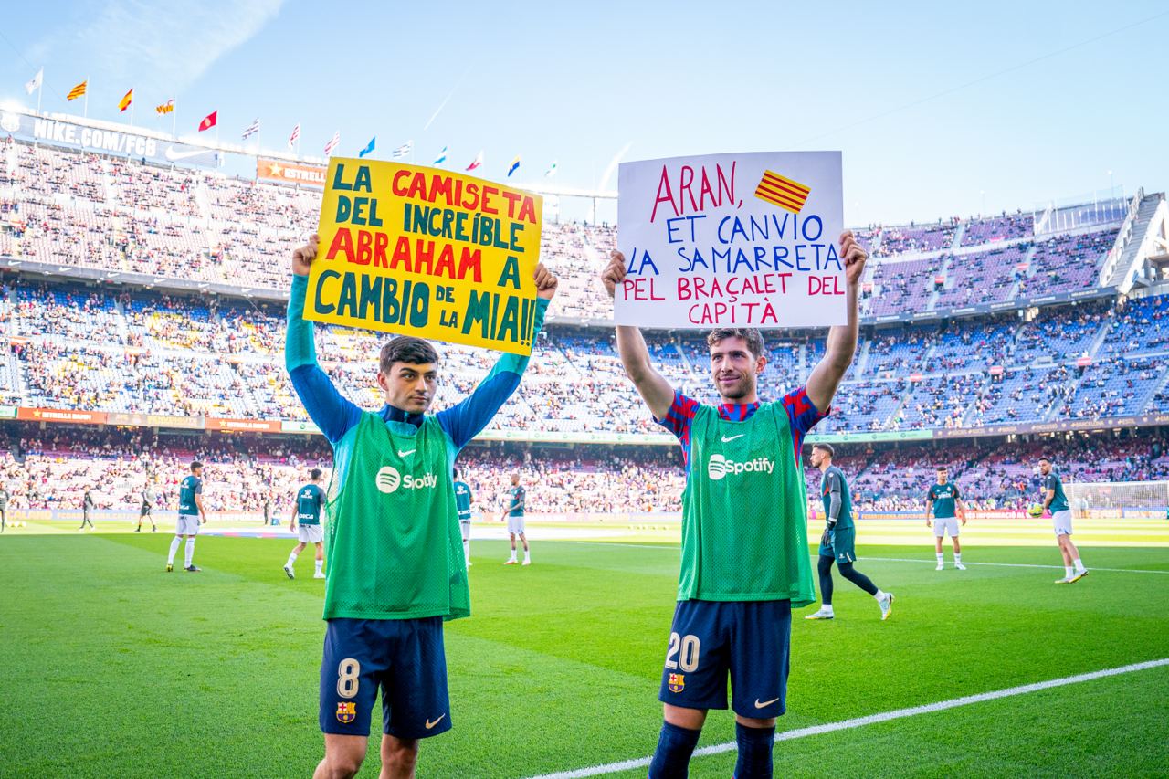 v are Barça | Barcelona derby Foundation Emotional build-up FC roles solidarity exchanged display as Espanyol RCD in of to
