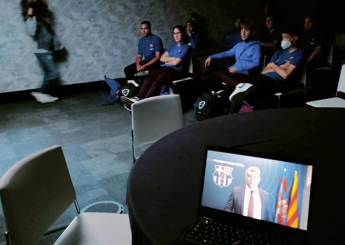 Joan Laporta anima al Fundació Barça antes de jugar la tercera fase de  LaLiga Genuine | Fundación Barça